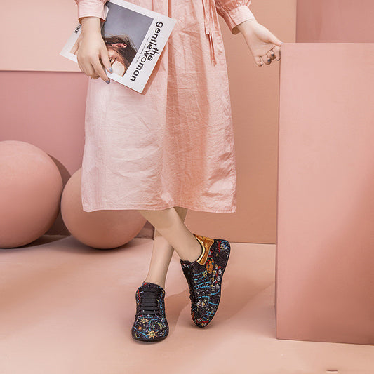 Women’s Trendy Rhinestone Platform Shoes – Fashionable Casual Sneakers