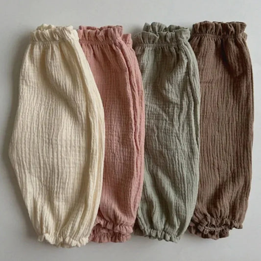 Organic Cotton Baby Pants – Soft Muslin Cute Print Pants for Newborns & Toddlers (All Seasons)