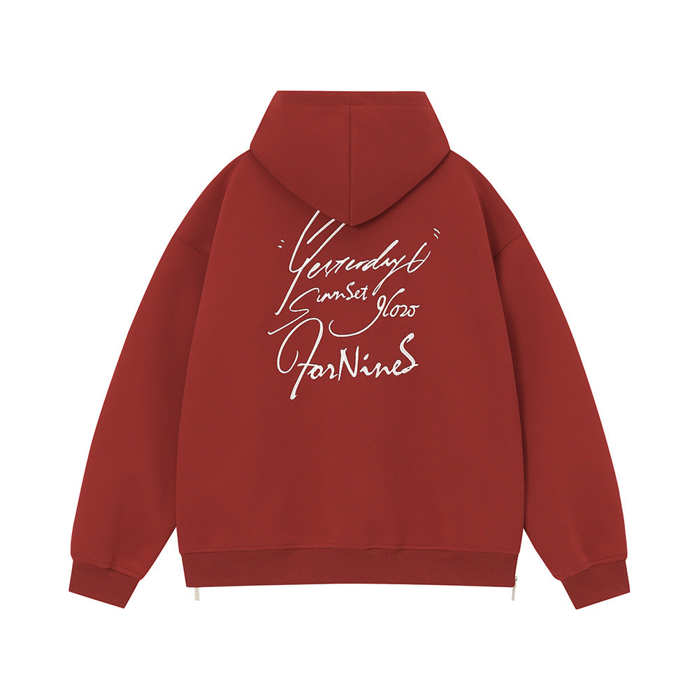 Unisex Zip-Up Hoodie – Trendy High-Street Hooded Cardigan for Couples