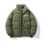 Men’s Winter Retro Cotton Padded Jacket – American-Style Stand-Up Collar with Embroidery