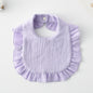 Baby Ruffled Cotton Bib – Printed Gauze Lace Absorbent Feeding Bib