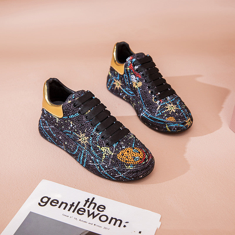 Women’s Trendy Rhinestone Platform Shoes – Fashionable Casual Sneakers