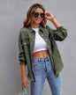 Women’s Fashion Ripped Shirt Jacket – Casual Autumn & Spring Top, Trendy Outerwear