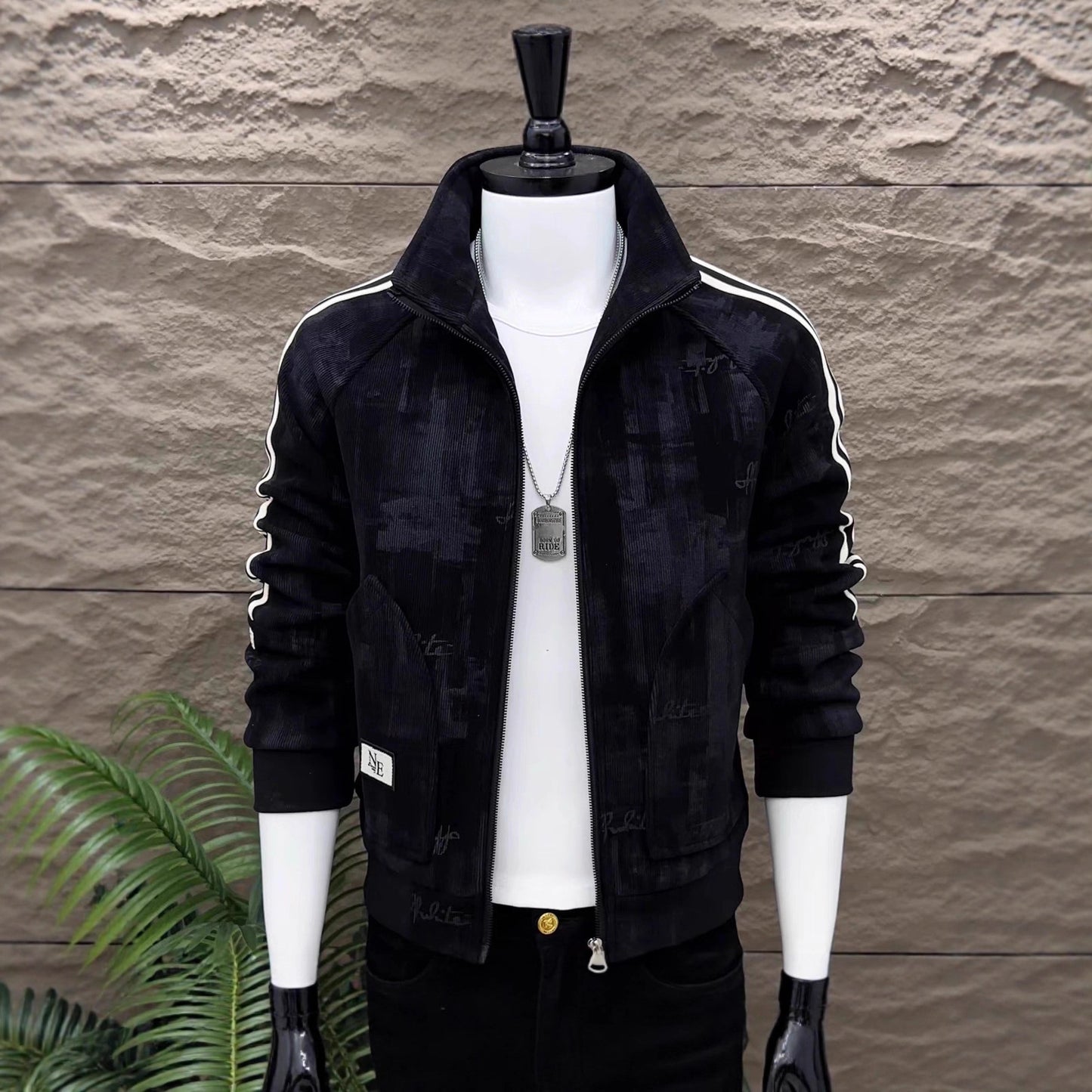 Men’s Luxury Patterned Casual Long-Sleeve Jacket – Stylish Fashion Outerwear