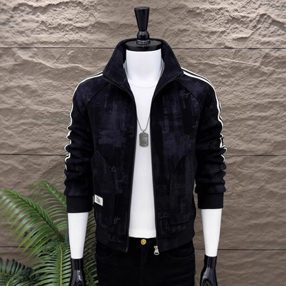 Men’s Luxury Patterned Casual Long-Sleeve Jacket – Stylish Fashion Outerwear