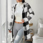 Women’s Winter Plaid Coat – Long Hooded Sherpa Jacket with Warm Fleece Lining