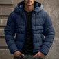 Men’s Winter Hooded Jacket – Casual Zip-Up Coat with Pockets Outerwear