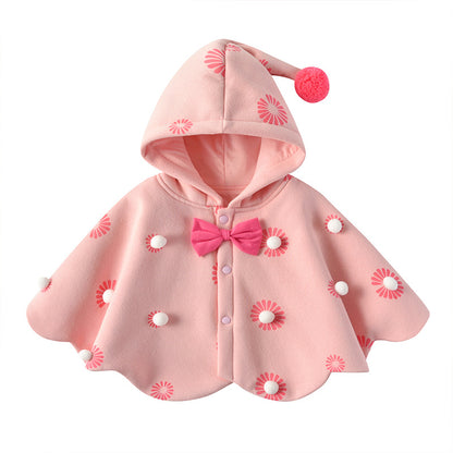 Children’s Hooded Shawl Quilt – Cute Princess Fan Baby Blanket