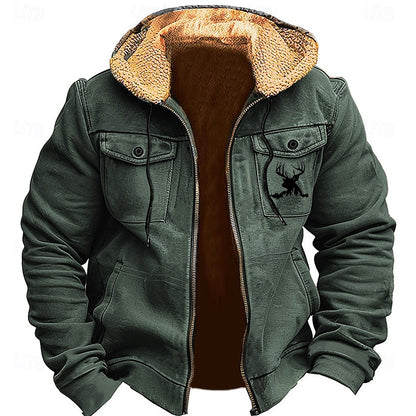 Double-Layered Thick Fleece-Lined Cotton Coat – Warm Seasonal Winter Outerwear