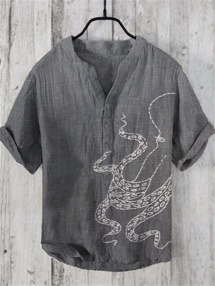 Men’s Retro Printed Short-Sleeve T-Shirt – Casual Loose-Fit Summer Top.