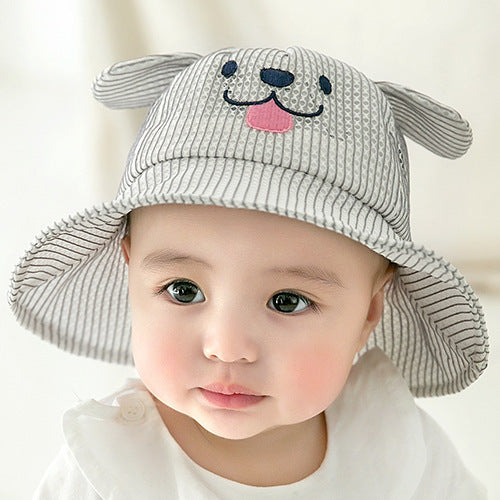 Grid Pattern Sun Protection Basin Hat – Lightweight Summer Baby Hat