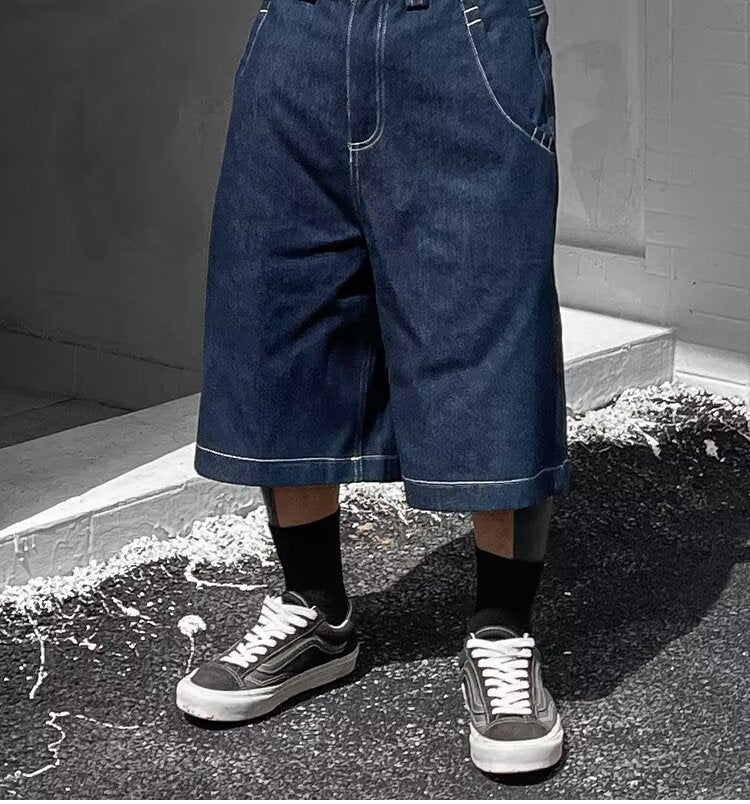 Men’s Loose-Fit Summer Denim Shorts – American West Coast Style