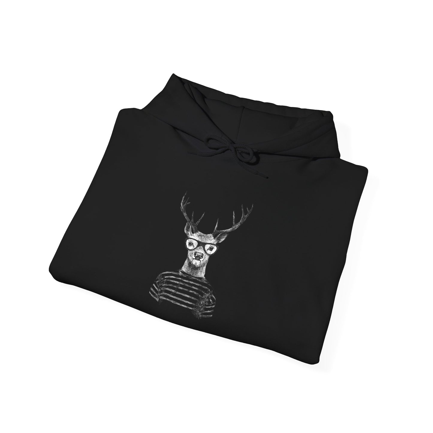 Gen-Z Deer Hoodie — Vintage Deer Skull Graphic Hooded Sweatshirt