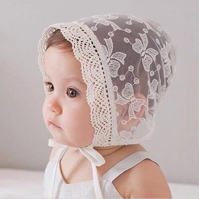 Baby Girl Lace Sun Hat – Princess Fisherman Bucket Hat with Sunshade