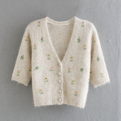 Knitted V-Neck Cardigan Sweater – Stylish Camisole Knit Top for Women