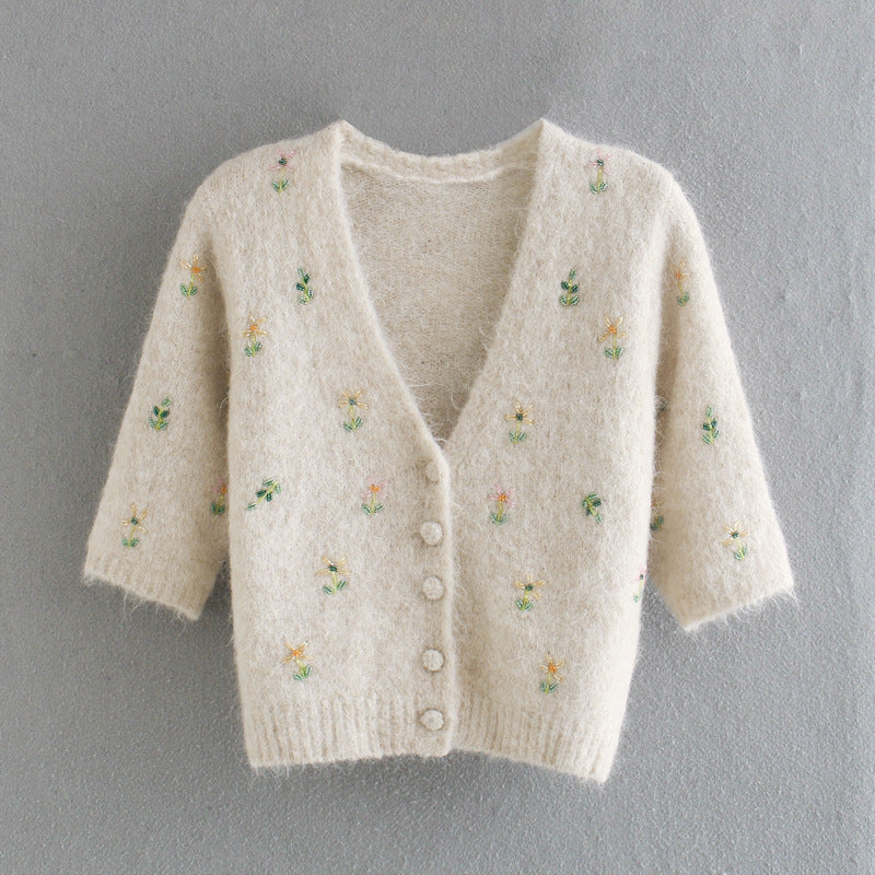 Knitted V-Neck Cardigan Sweater – Stylish Camisole Knit Top for Women