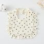 Baby Ruffled Cotton Bib – Printed Gauze Lace Absorbent Feeding Bib