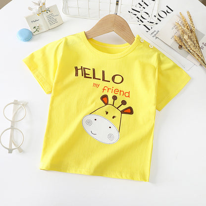 Children’s Cotton Short-Sleeve T-Shirt – Soft Baby Half-Sleeve Bottoming Top