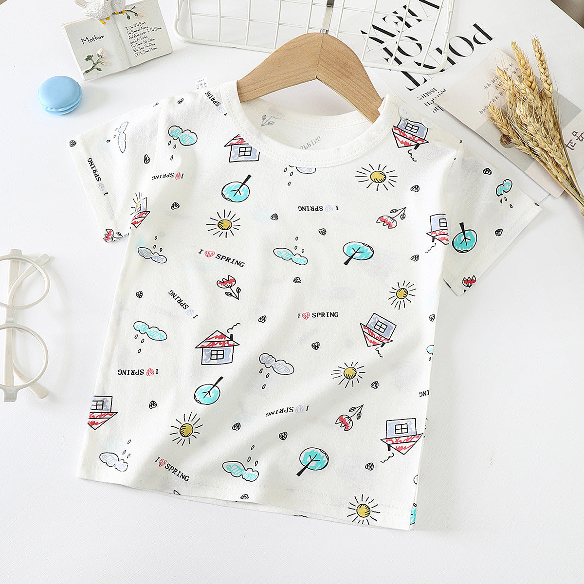 Children’s Cotton Short-Sleeve T-Shirt – Soft Baby Half-Sleeve Bottoming Top