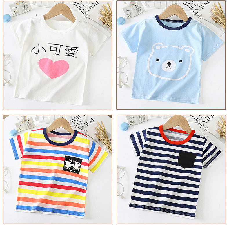Children’s Cotton Short-Sleeve T-Shirt – Soft Baby Half-Sleeve Bottoming Top