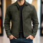 Men’s Casual Trendy Leather Jacket – Lapel Collar Stylish Outerwear for Fall & Winter