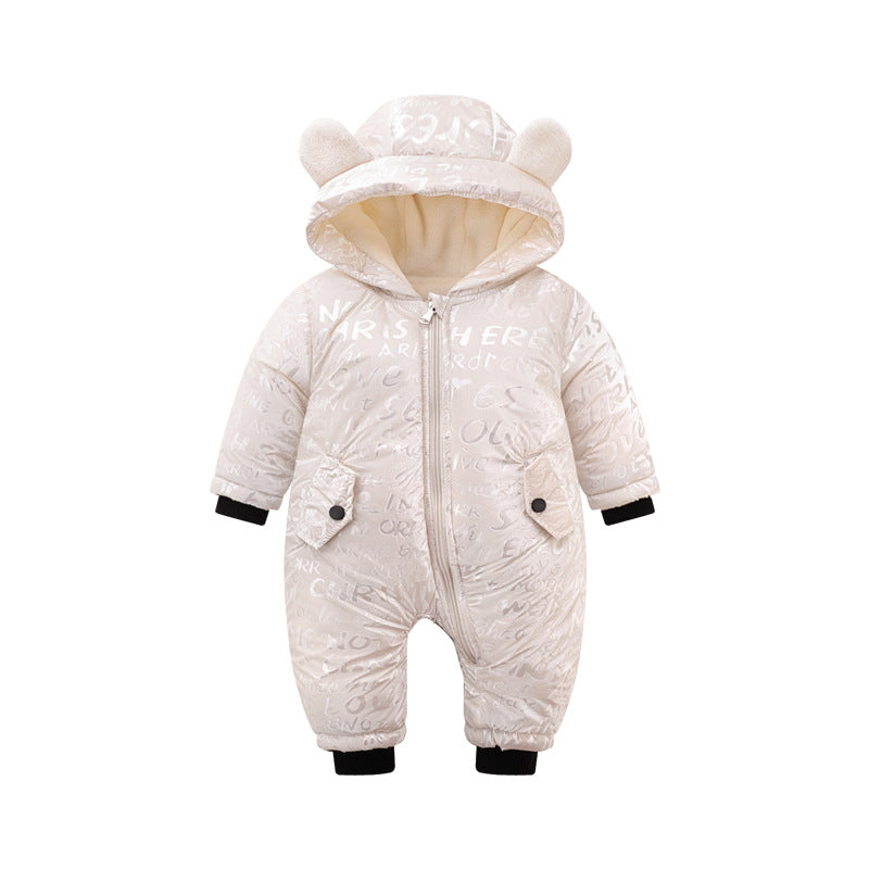 Newborn Baby Thick Cotton One-Piece Romper Warm Soft Infant Jumpsuit