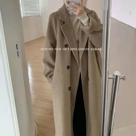 Women’s Wool Coat Mid-length Loose Thicken Autumn Winter New Style Overcoat