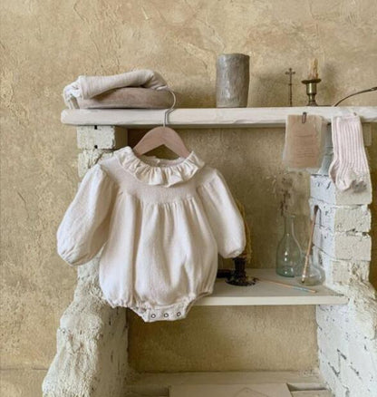 Spring Baby Ruffle Romper – Stretchy One-Piece Outfit for Infants