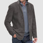 Men’s Winter Stand Collar Button-Up Jacket – Casual Blazer Style Outerwear Coat
