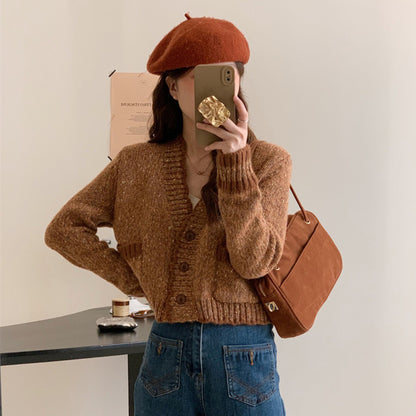 French Style Women’s Knitted Cardigan – Spring Sweater Top, Lightweight Knitwear, Casual Women’s Clothing