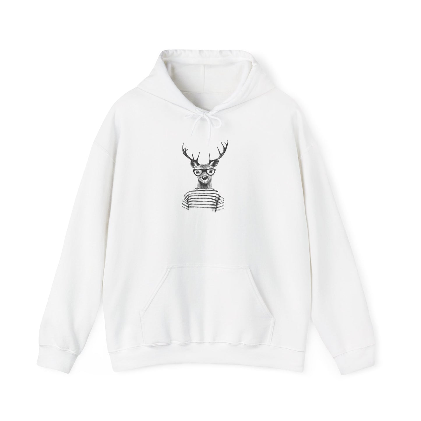 Gen-Z Deer Hoodie — Vintage Deer Skull Graphic Hooded Sweatshirt