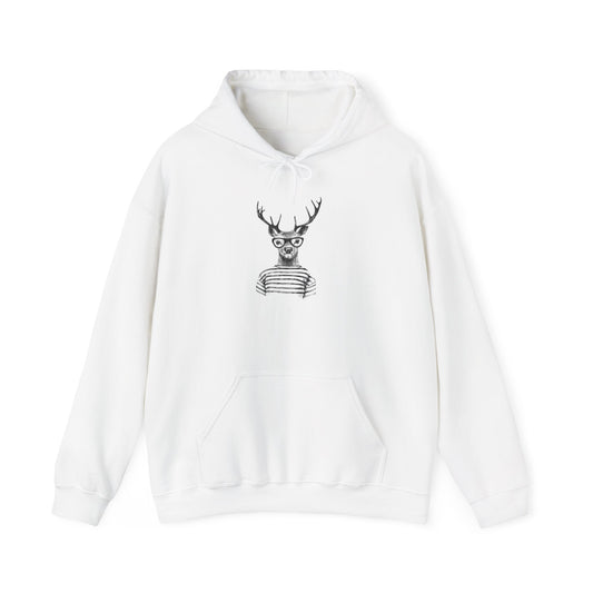 Gen-Z Deer Hoodie — Vintage Deer Skull Graphic Hooded Sweatshirt