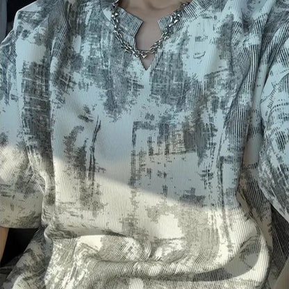 Men’s Oversized Short-Sleeve T-Shirt – American High-Street Half Sleeve Tee