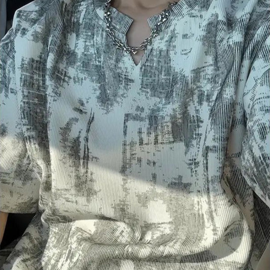 Men’s Oversized Short-Sleeve T-Shirt – American High-Street Half Sleeve Tee