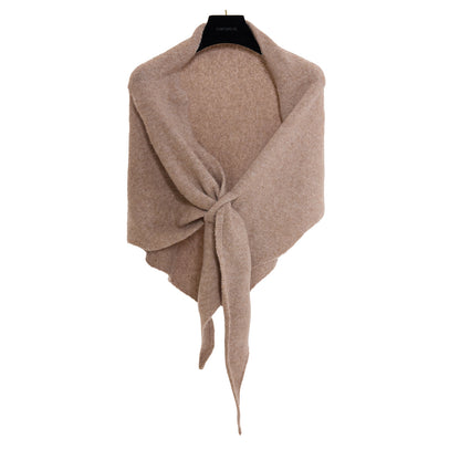 Women’s Winter Triangular Knitted Shawl – Thick Soft Solid Color Neck Wrap, Korean Style