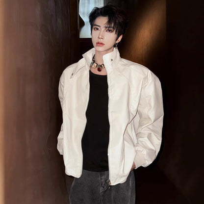 Men's Stylish Casual Short Leather Jacket – Trendy Biker & Streetwear Outerwear