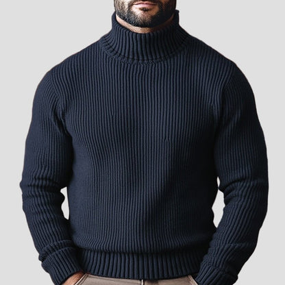 Men’s Knitted High-Neck Zip-Up Sweater – Long Sleeve Knit Jacket