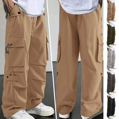 Men’s Loose Wide-Leg Quick-Dry Casual Trousers – Straight Leg Comfort Pants