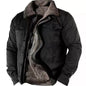 Men’s Casual Cotton Zipper Jacket – Loose Fit Grey Brown Youth Outerwear
