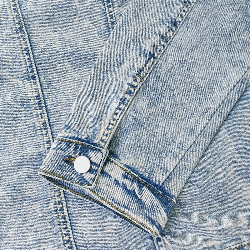 Men’s Denim Shirt Jacket – Trendy Slim Fit Polo Collar Casual Jacket