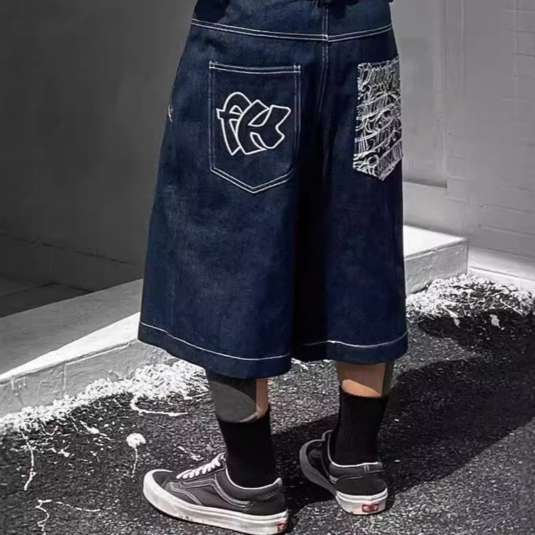 Men’s Loose-Fit Summer Denim Shorts – American West Coast Style