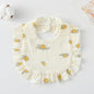 Baby Ruffled Cotton Bib – Printed Gauze Lace Absorbent Feeding Bib