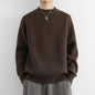 Chunky Knit Crew Neck Sweater – Warm Loose-Fit Winter Pullover