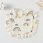 Baby Ruffled Cotton Bib – Printed Gauze Lace Absorbent Feeding Bib