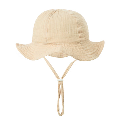 Baby Cotton Bucket Hat – Soft Breathable Sun Protection Basin Hat