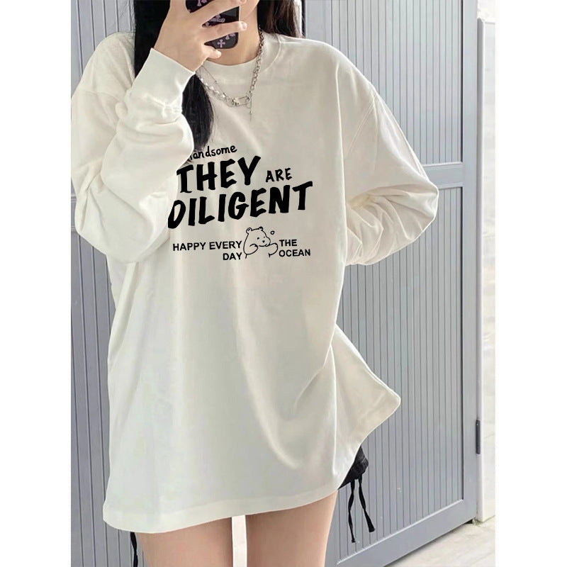 Women’s Loose Long-Sleeve Top – Casual Spring & Autumn Shirt