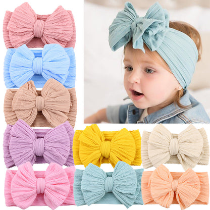 Handmade Baby Headbands – Soft Stretchy Nylon Hair Bands with Bows for Newborns and Toddlers