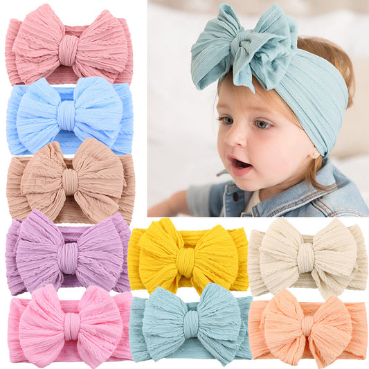 Handmade Baby Headbands – Soft Stretchy Nylon Hair Bands with Bows for Newborns and Toddlers
