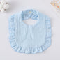 Baby Ruffled Cotton Bib – Printed Gauze Lace Absorbent Feeding Bib