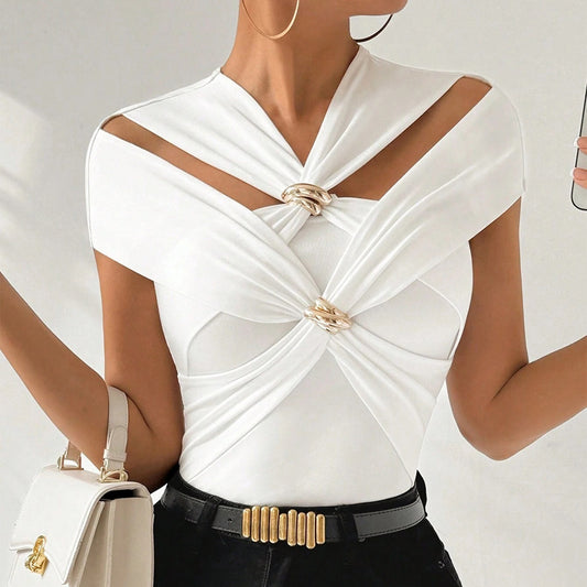 Women’s Hollow Metal Decorative Top